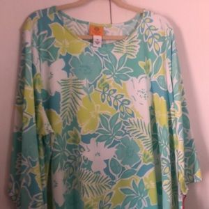Women’s  spring Easter Ruby Rd. Happy daze fFloral Print blouse Top